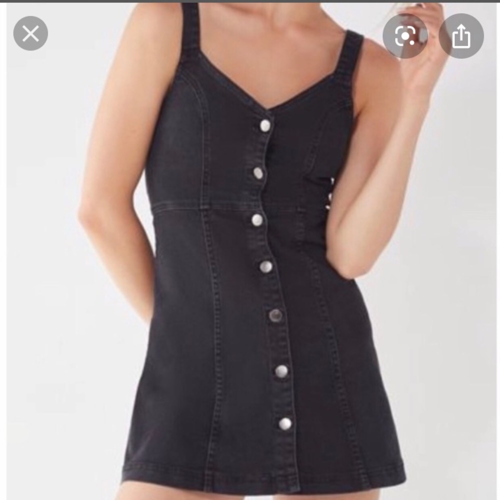 UO black denim dress